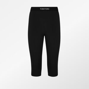Tom Ford Logo-Waistband Stretched Cropped Leggings